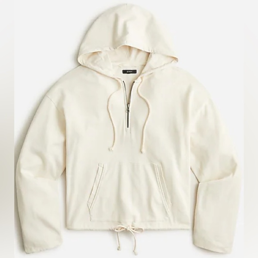JCrew Magic Rinse™ cropped drawstring hoodie
